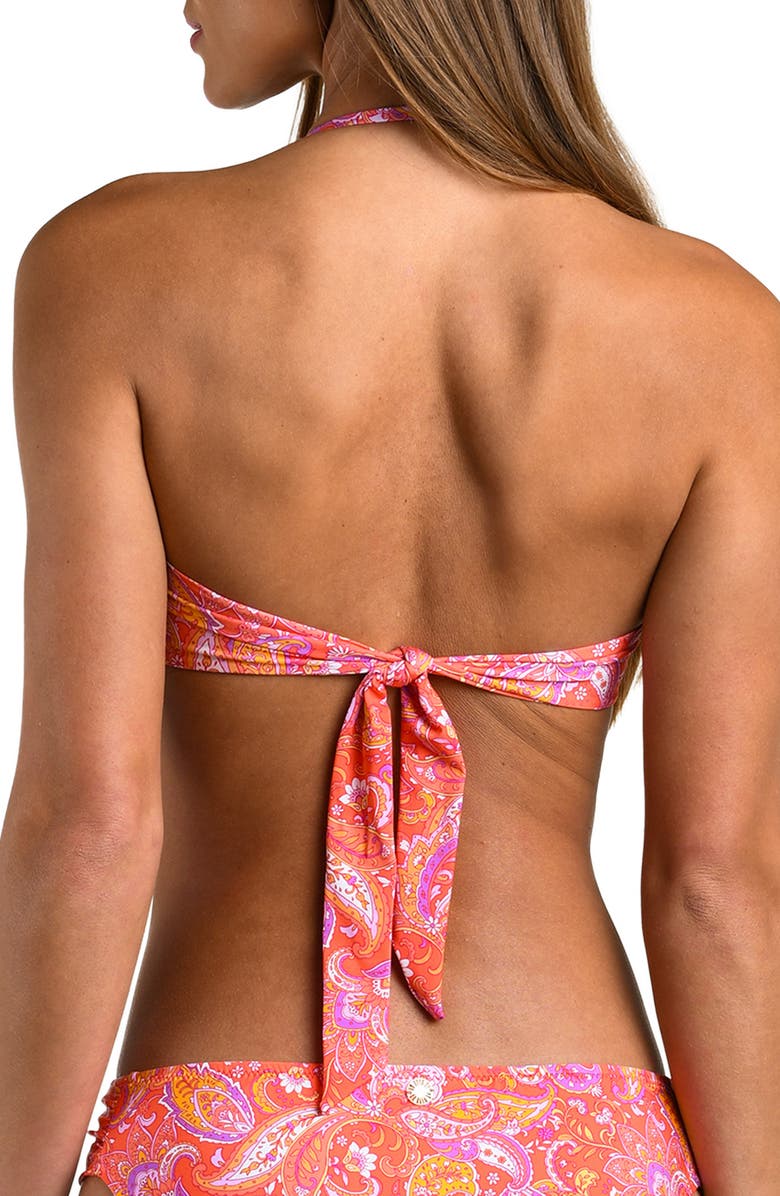 Sunshine 79 Paisley Daze Bandeau Bikini Top, Alternate, color, Orange Multi
