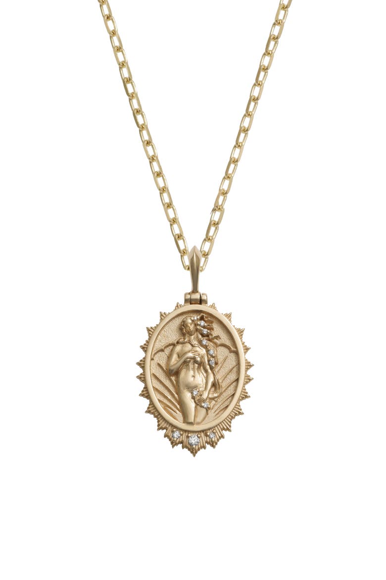 Diamond Aphrodite 14k Gold Pendant Necklace, Main, color, 14K YELLOW GOLD