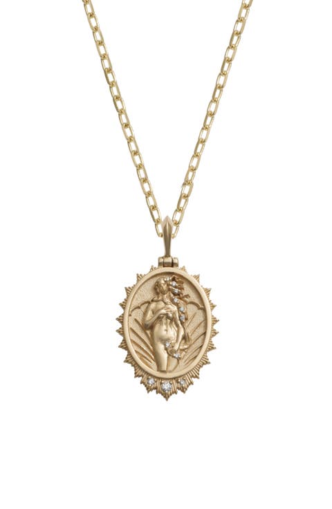 Diamond Aphrodite 14k Gold Pendant Necklace
