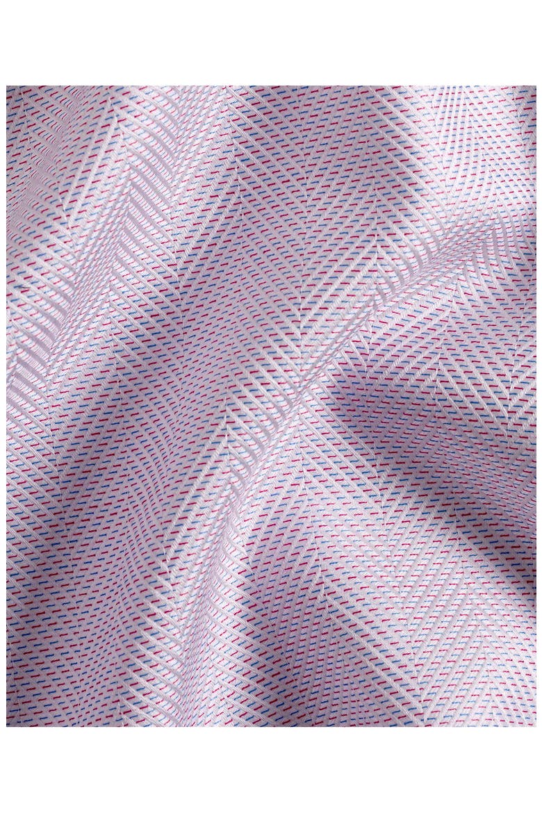Trim Fit Tic Herringbone Dress Shirt, Alternate, color, WHITE/ BERRY