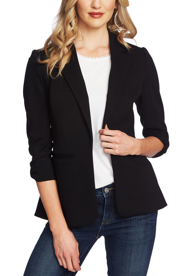 Knit Blazer, Main, color, RICH BLACK