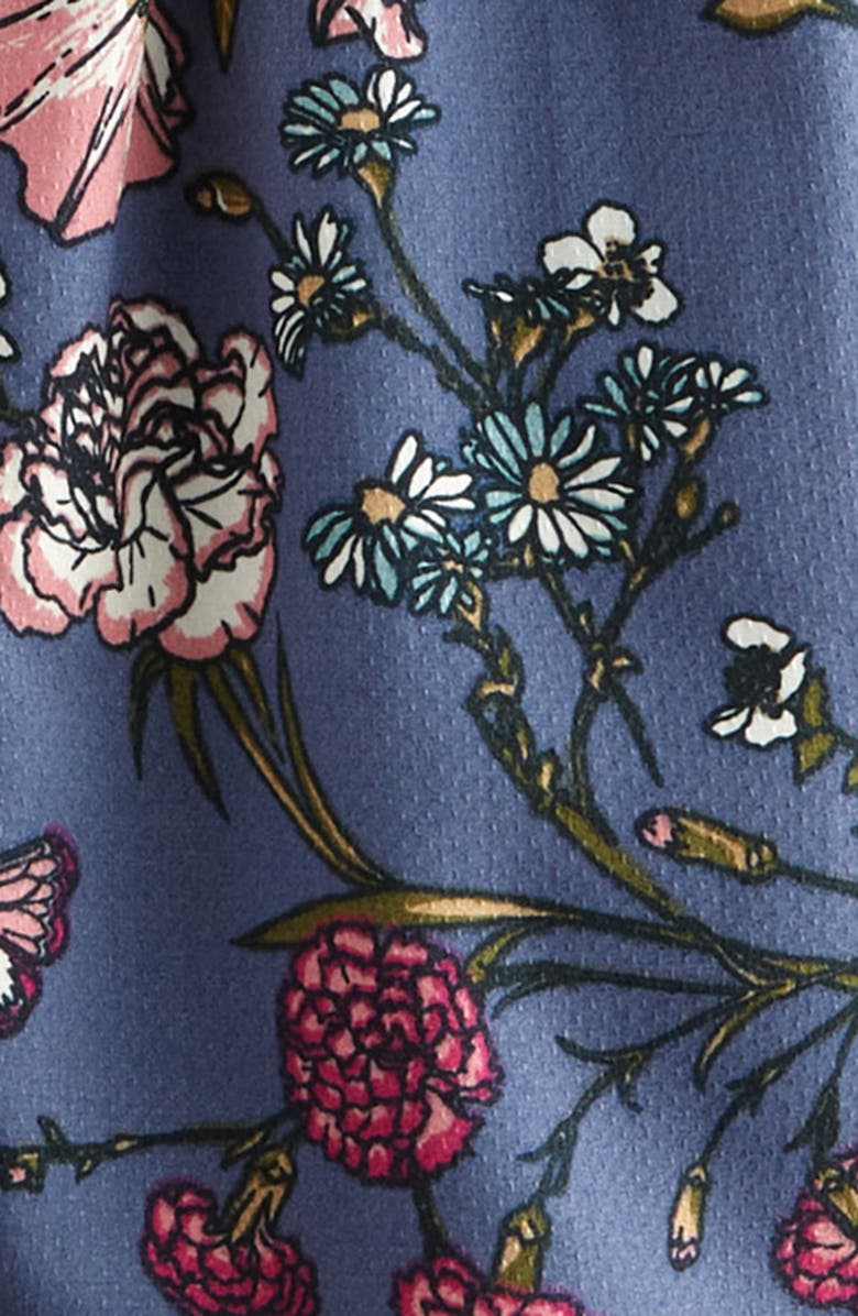 Nordstrom Kids' Ruffle Yoke Top, Alternate, color, Blue Vintage Butterfly Garden