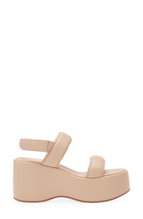Chocolat Blu Kande Slingback Platform Wedge Sandal In Beige Leather