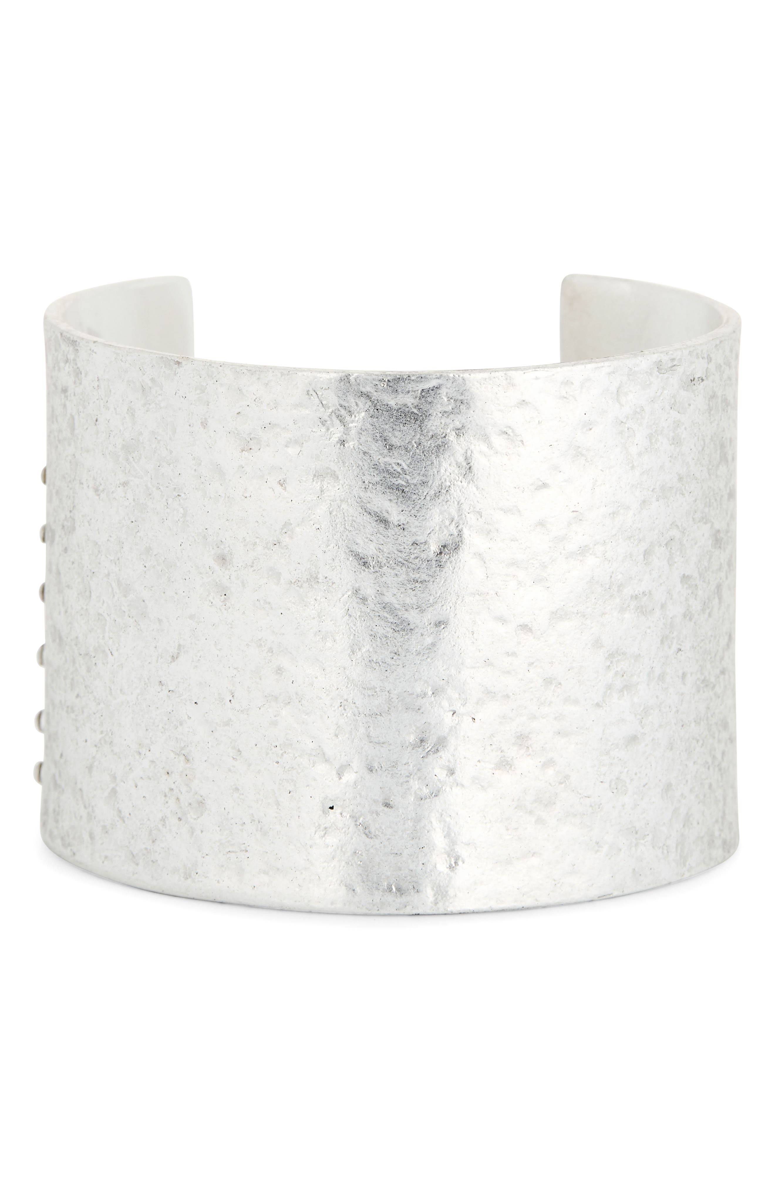 Karine Sultan Crystal Hammered Open Cuff Bracelet