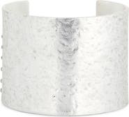 Karine Sultan Crystal Hammered Open Cuff Bracelet