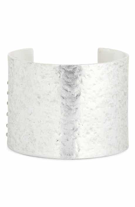 Karine Sultan Crystal Hammered Open Cuff Bracelet