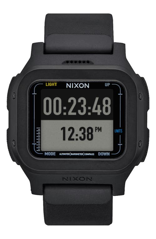 Nixon Regulus Expedition Silicone Strap Digital Chronograph Watch, 47.5mm in All Black at Nordstrom