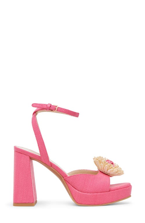 Dolce Vita Paulos Platform Sandal In Pink Raffia