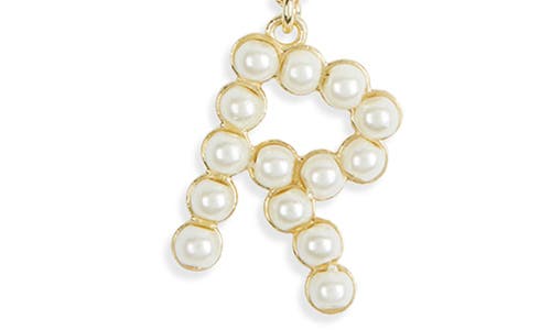 Meshmerise Imitation Pearl Initial Pendant Necklace In White