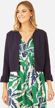 Yumi Bell Sleeves Cropped Cardigan