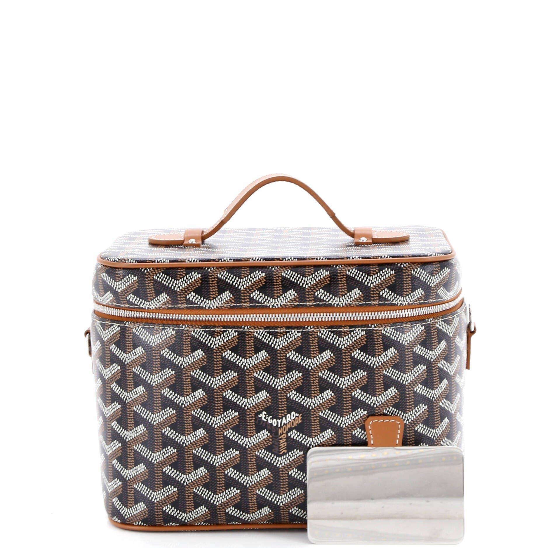 Pre-Owned Goyard Muse Vanity Case Coated Canvas, Alternate, color, Brown