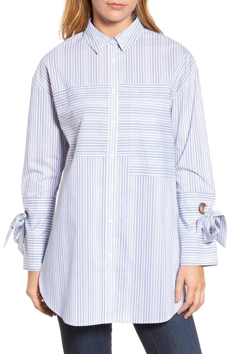 Halogen<sup>®</sup> POCKET DETAIL STRIPE TUNIC, Main, color, 