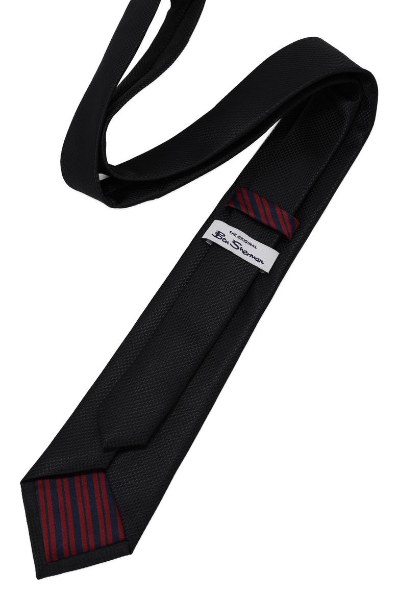 Solid Textured Tie, Alternate, color, BLACK
