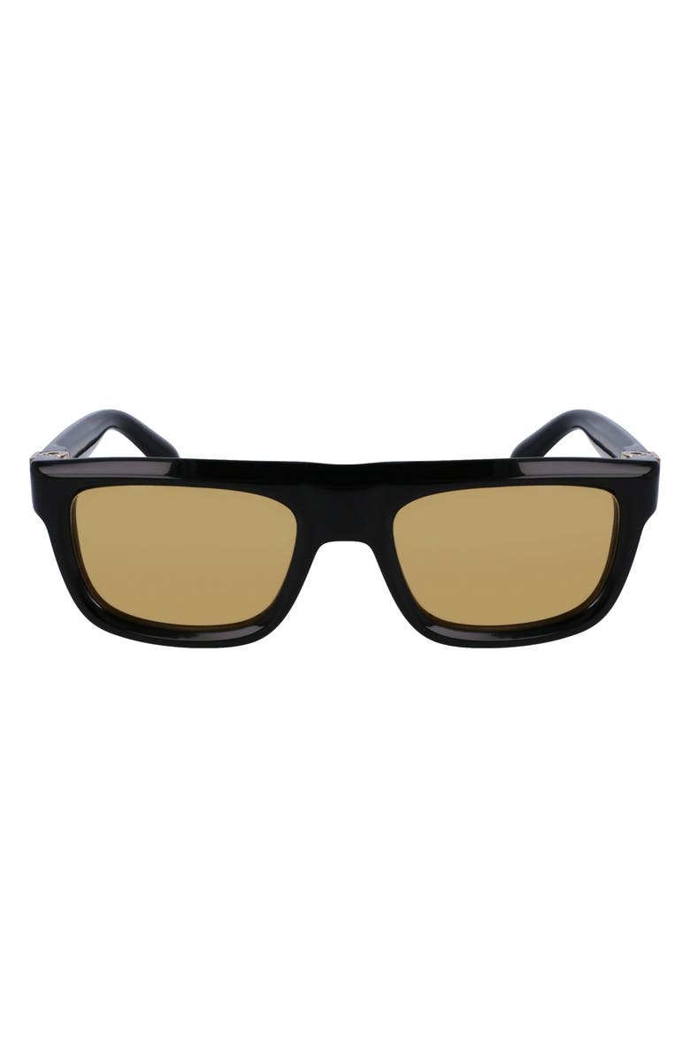FERRAGAMO Prisma 56mm Square Sunglasses, Main, color, Black/Gold