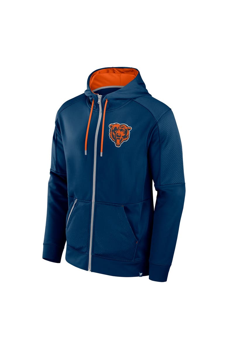 FANATICS Men's Fanatics Navy Chicago Bears Defender Full-Zip Hoodie, Alternate, color, 