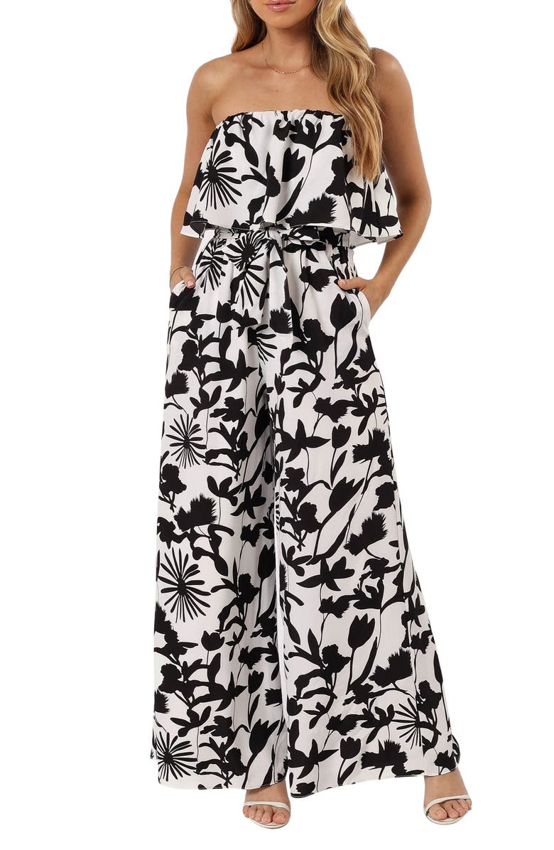 Petal & Pup Torie Strapless Wide Leg Jumpsuit, Main, color, 