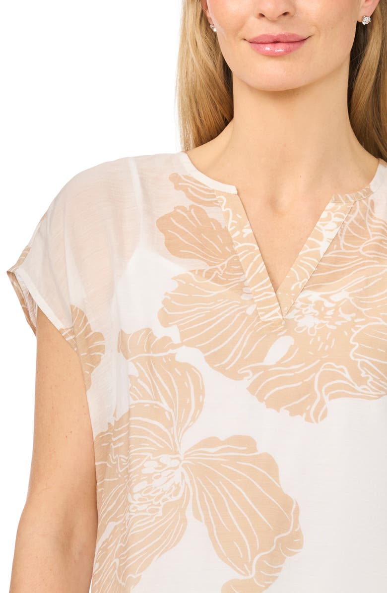 Halogen<sup>®</sup> Floral Popover Top, Alternate, color, Pebble