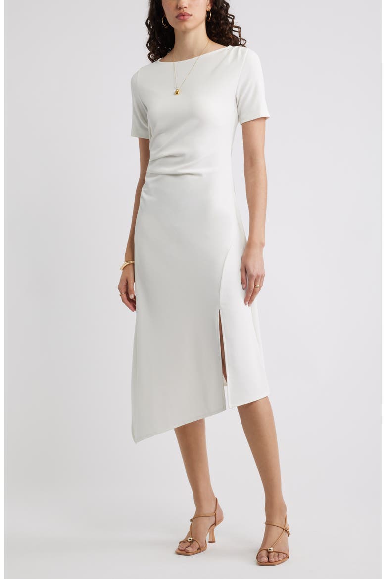 Asymmetric Knit Dress, Main, color, IVORY TOFU