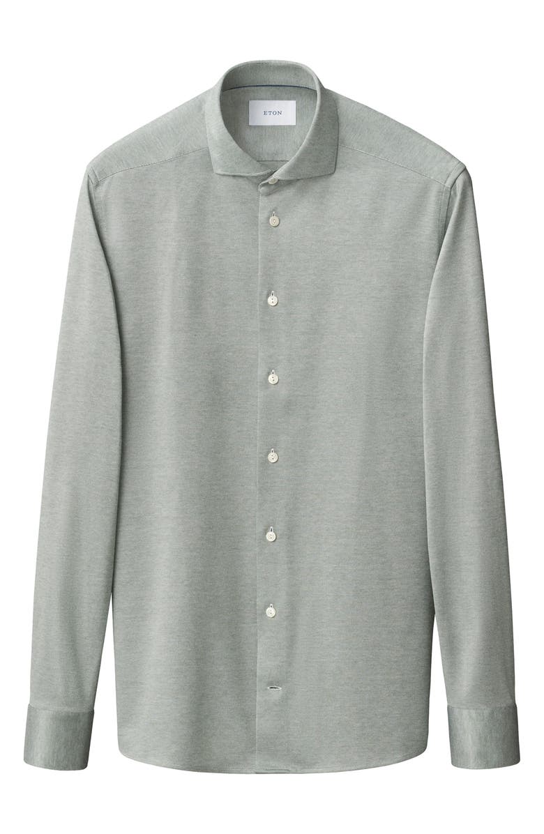 Eton Filo di Scozia Jersey Shirt, Alternate, color, Medium Green