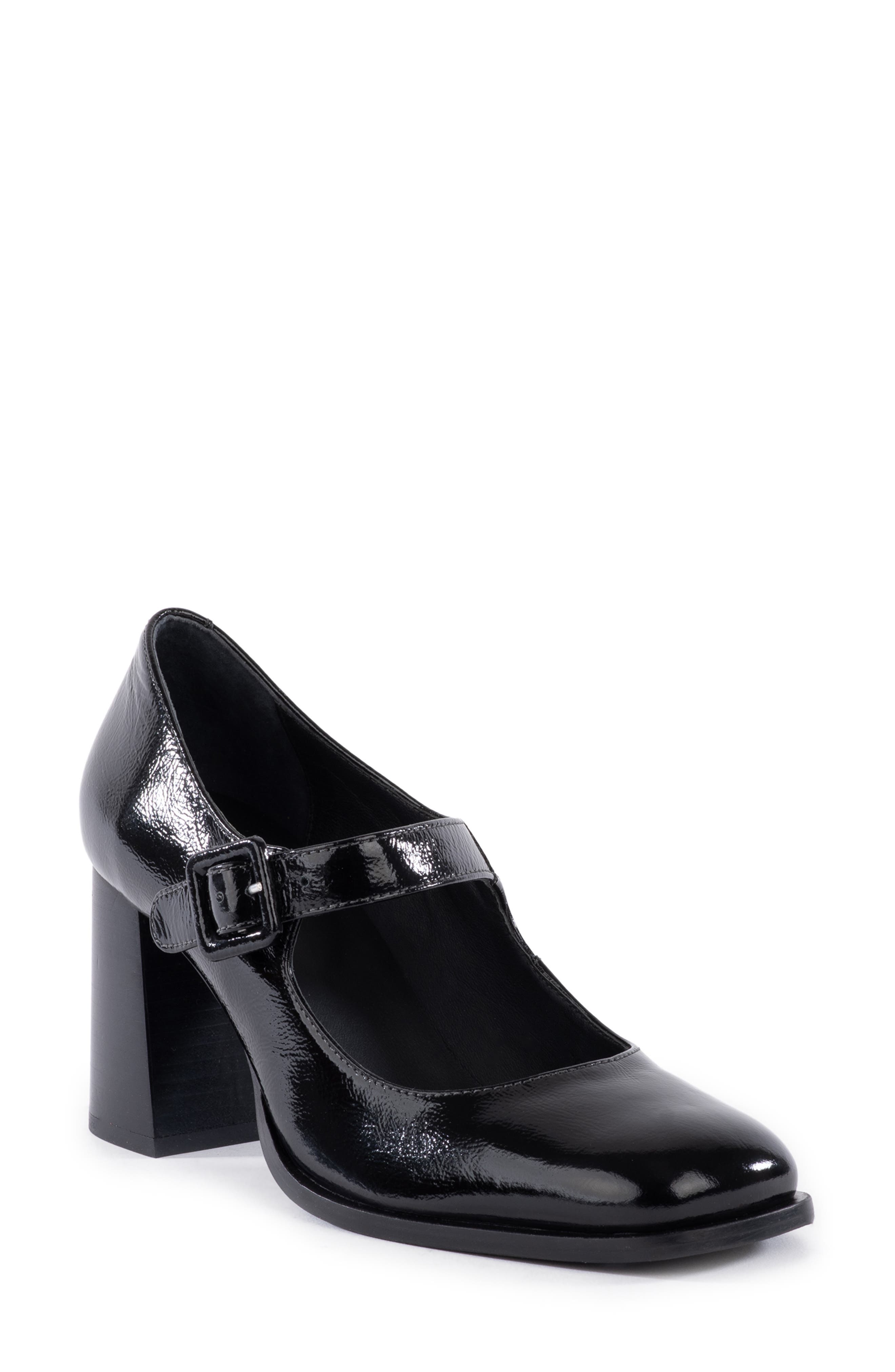 Seychelles Play Pretend Mary Jane Pump in Black Leather 
