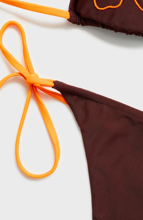 Mango Side Tie Bikini Bottoms In Brown