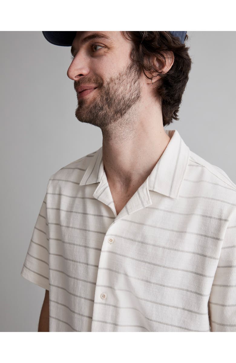 Madewell Stripe Easy Knit Short Sleeve Button-Up Shirt, Alternate, color,