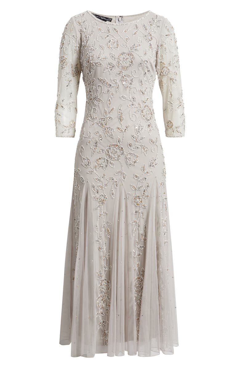 Pisarro Nights Beaded Tulle A-Line Gown, Main, color, 