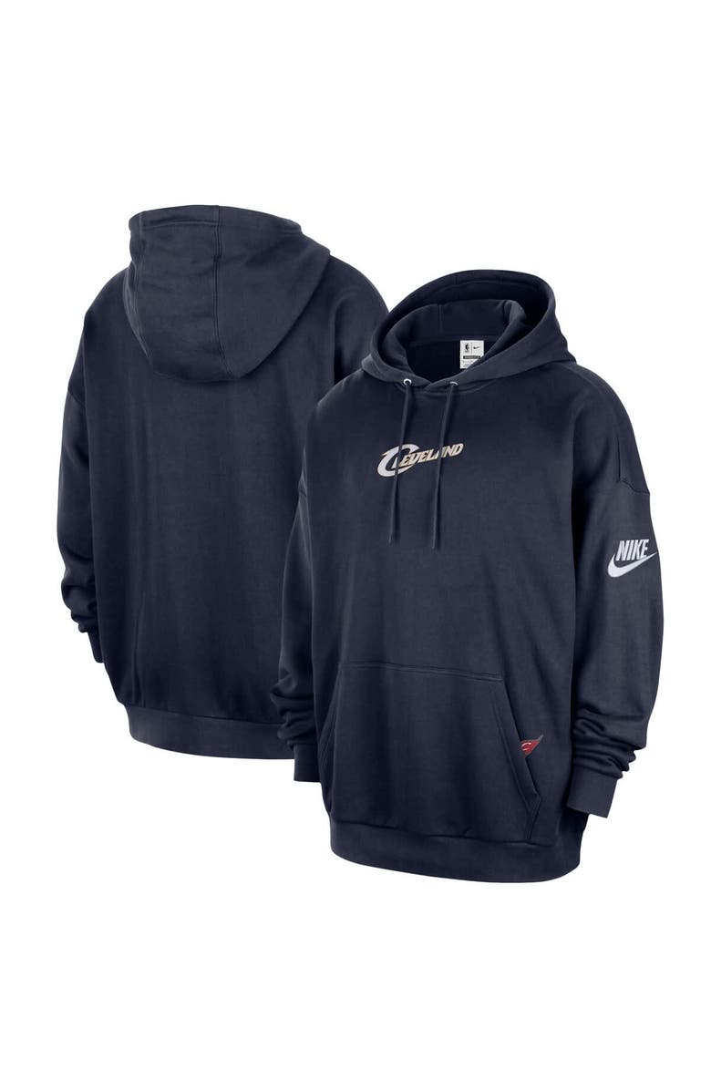 Nike Men's Nike Navy Cleveland Cavaliers Classic Edition Hardwood Classics Premium Club Heavyweight Fleece Hoodie, Main, color, Navy