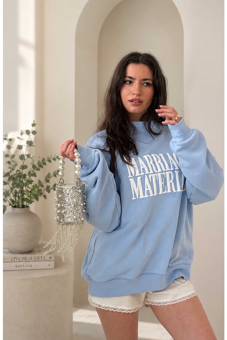 Marriage Material Mockneck, Alternate, color, Something Blue