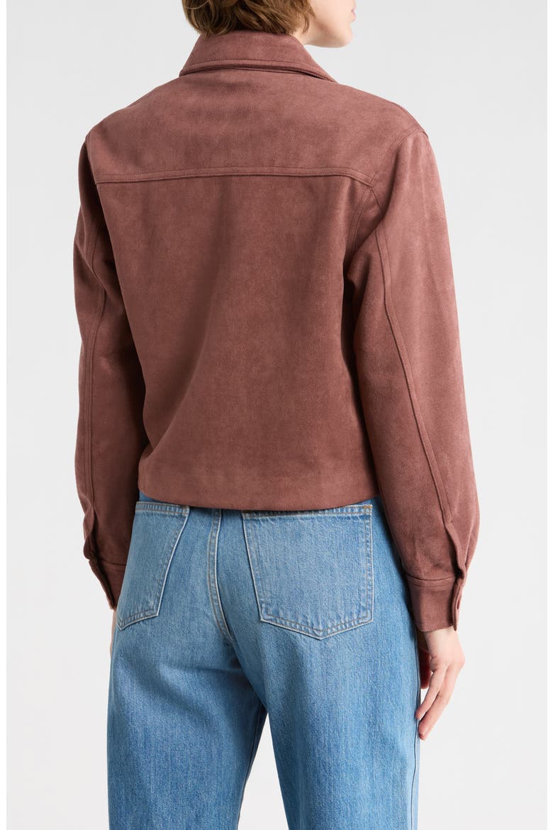 Crop Faux Suede Jacket, Alternate, color, DUSTY BERRY