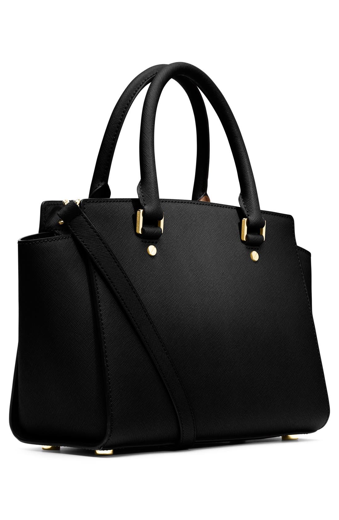 MICHAEL Michael Kors 'Medium Selma' Leather Zip Top Satchel, Alternate, color, 