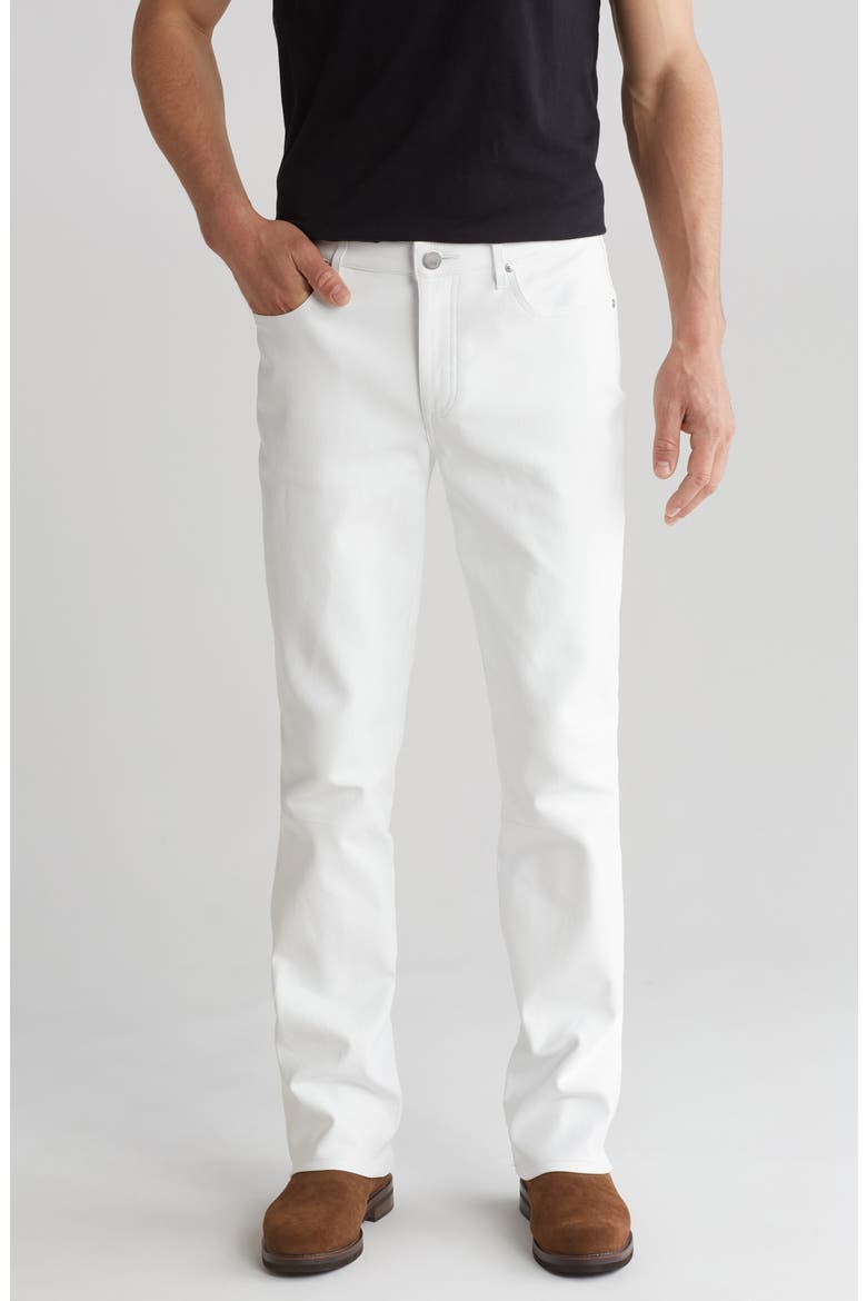 Clint Leather Bootcut Pants, Main, color, BLANC LEATHER
