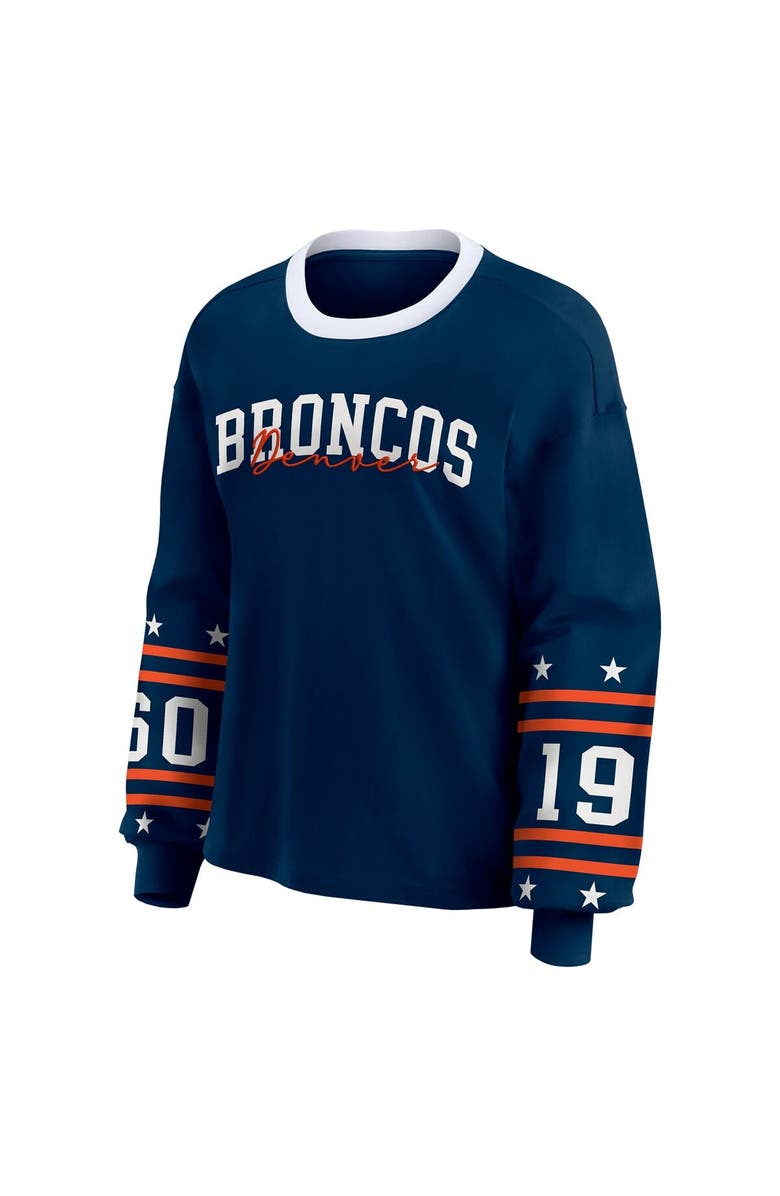 WEAR by Erin Andrews Women's WEAR by Erin Andrews  Navy Denver Broncos Sport Long-Sleeve T-Shirt, Alternate, color, Navy