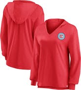 FANATICS Women's Fanatics Branded Red Chicago Fire Iconic Slub Lightweight V-Neck Pullover Hoodie