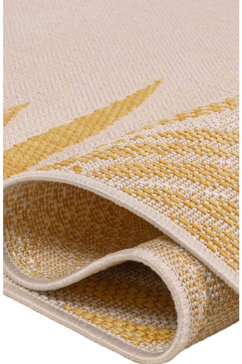 Isla Coastal Cottage Palm Frond Border Indoor/Outdoor Area Rug, Alternate, color, Yellow/Cream