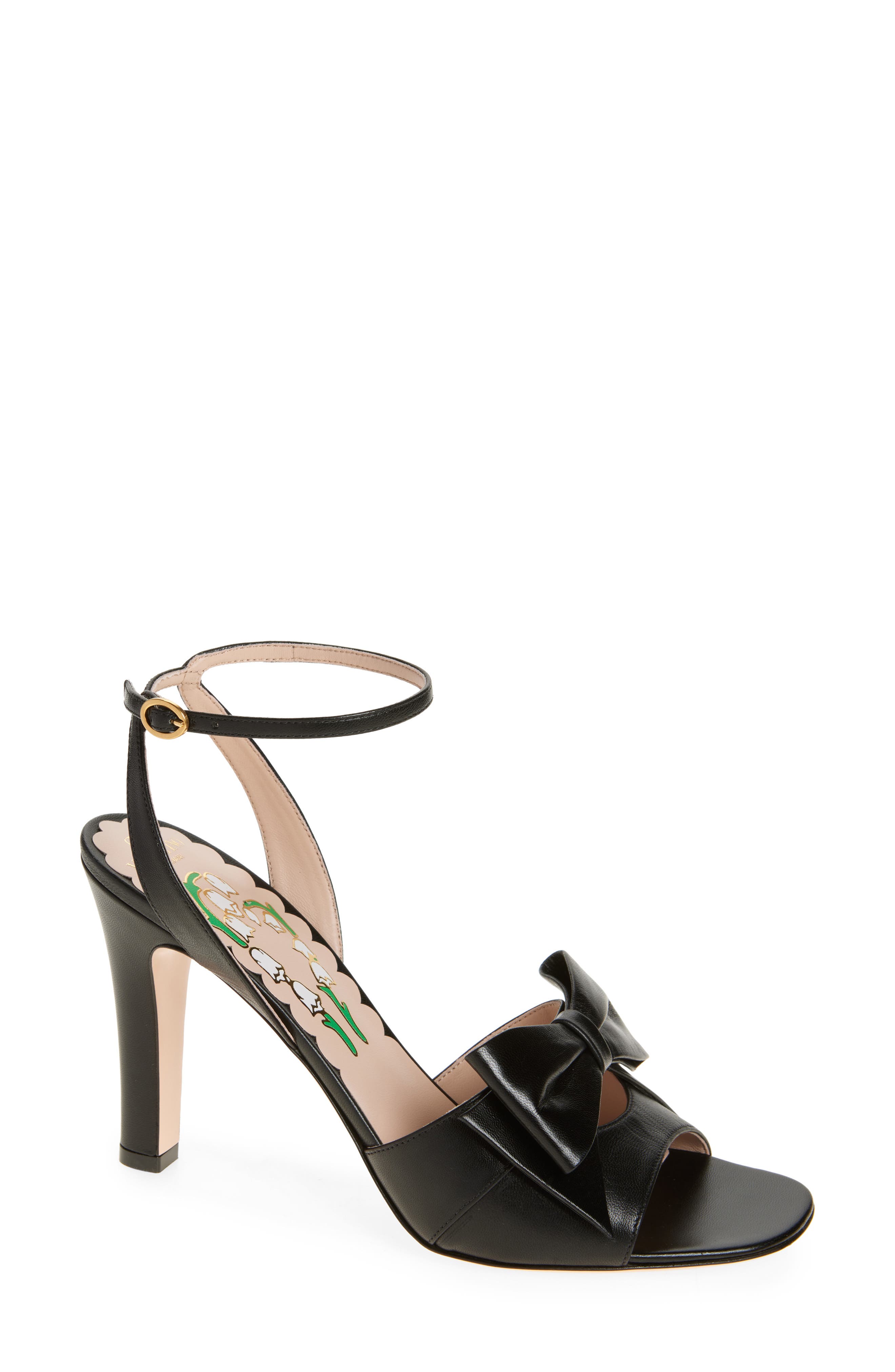 Valentino Garavani Bowow Ankle Strap Sandal, Main, color, Black