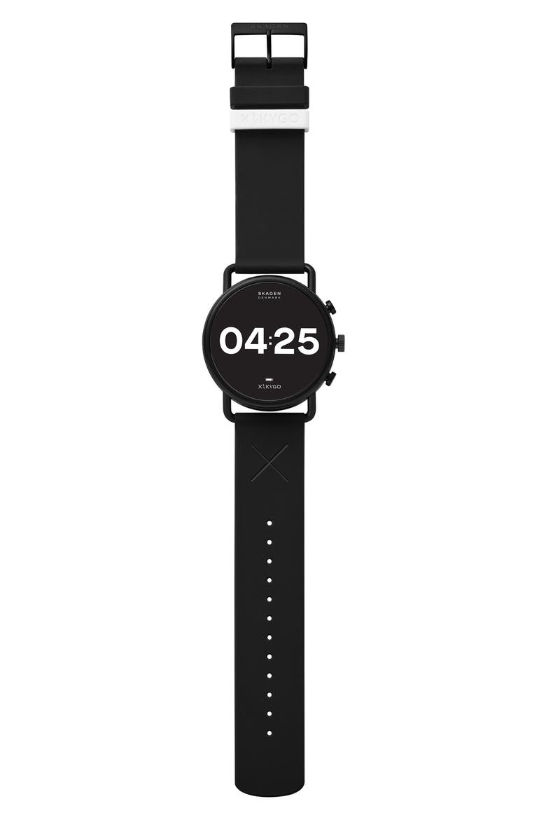 Falster 3 Mesh Silicone Strap Smart Watch, 42mm, Alternate, color, BLACK