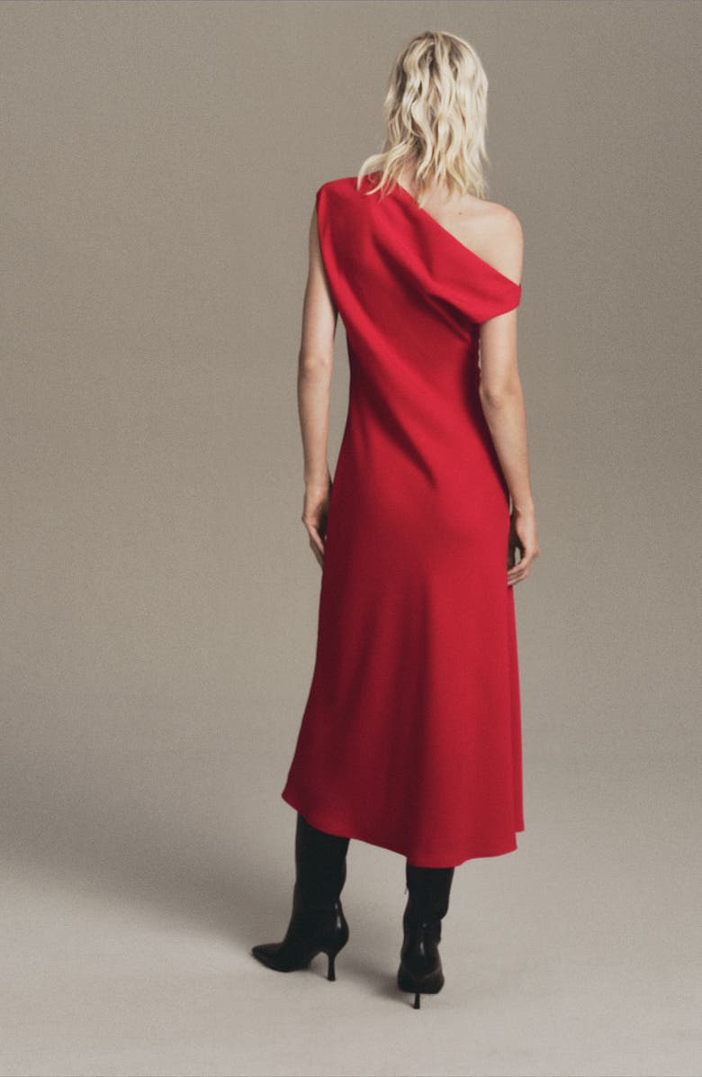 MANGO Asymmetric Maxi Dress, Alternate, color, Red