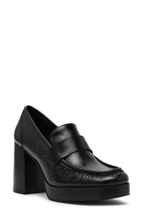 STEVE MADDEN-PENELOPE BLACK on sale PLATFORM LOAFERS