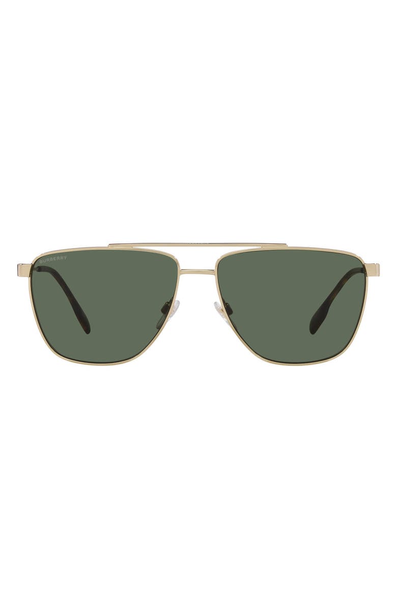 Burberry Blaine 61mm Pilot Sunglasses, Main, color, Lite Gold