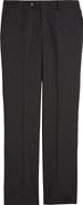 Berle Flat Front Stretch Solid Wool Trousers