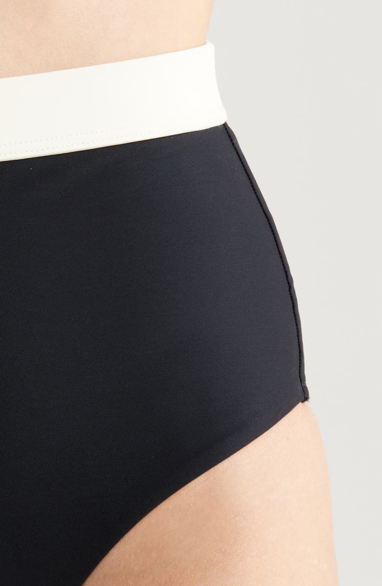BONDI BORN Lina Colorblocked Bikini Bottoms, Alternate, color, Black Contrast