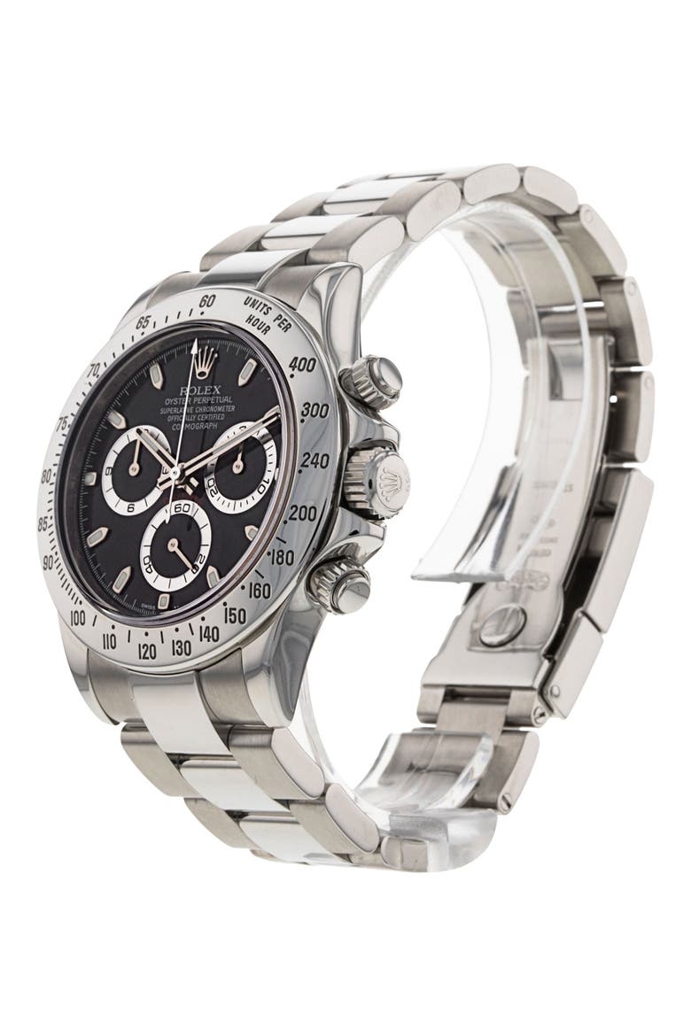 Rolex Preowned Daytona Chronograph Bracelet Watch, 40mm, Alternate, color, BLACK