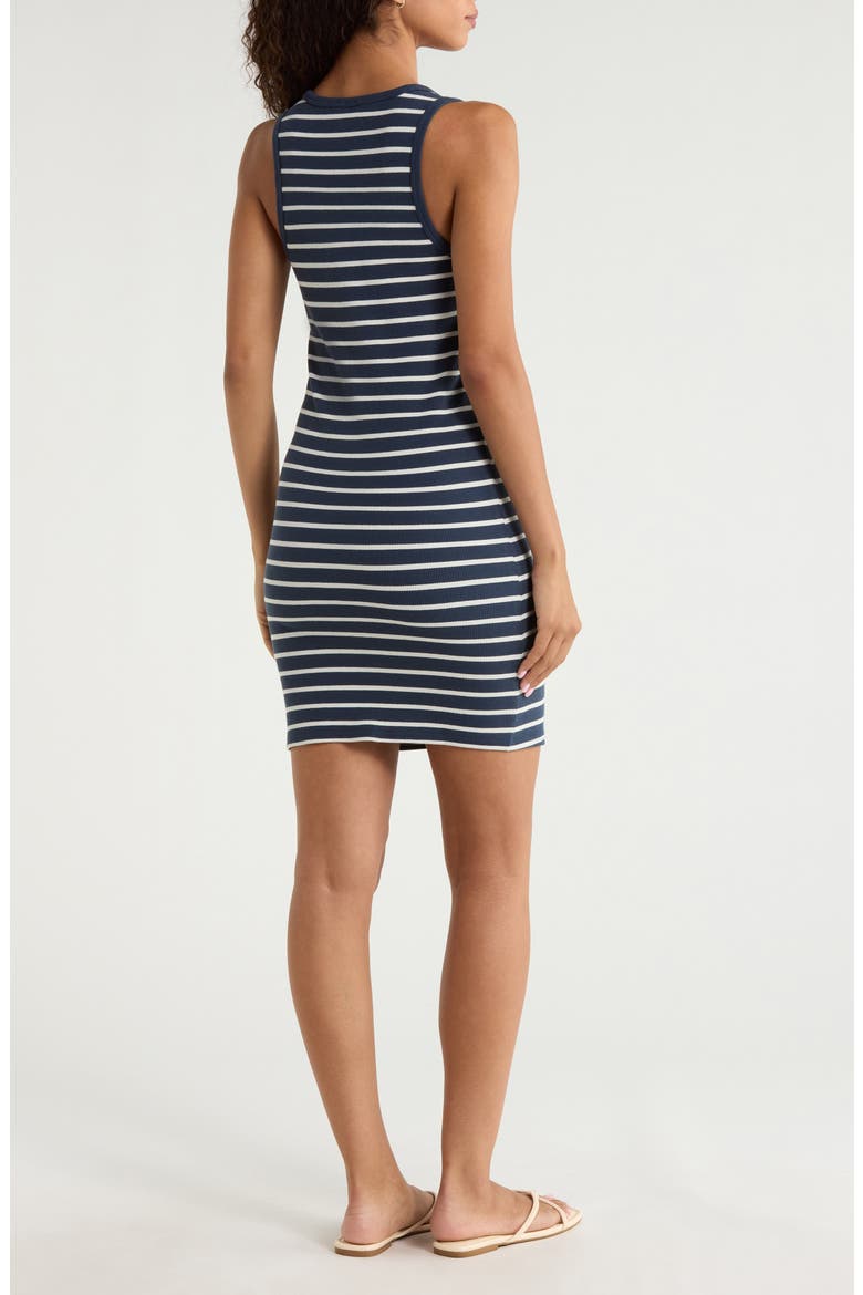 Surfside Rib Stretch Organic Cotton Minidress, Alternate, color, NORTH LAKE STRIPE