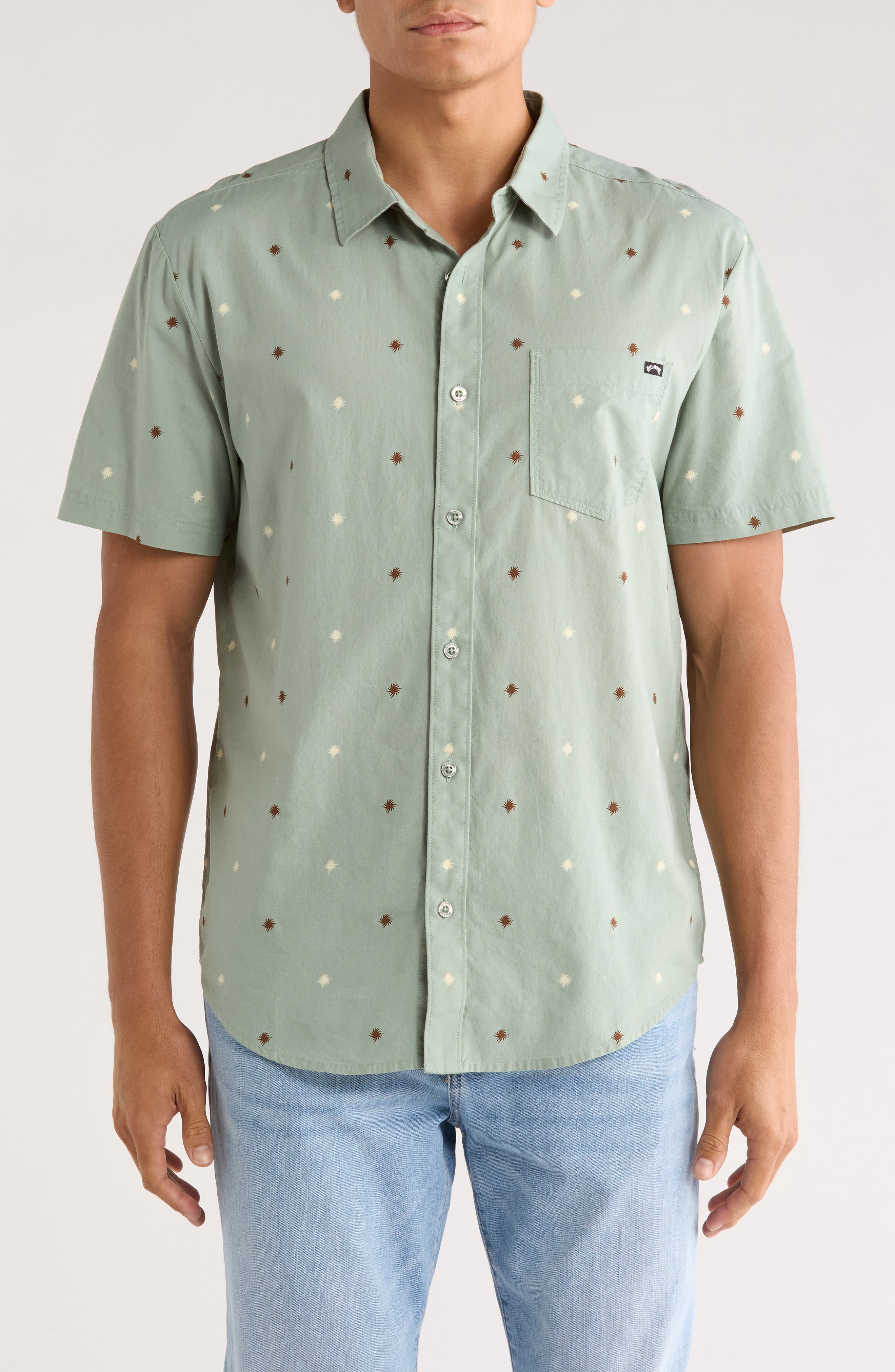 Billabong Sunspell Short Sleeve Cotton Button-Up Shirt