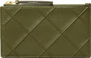 Tory Burch Fleming Quilted Zip Leather Card Case