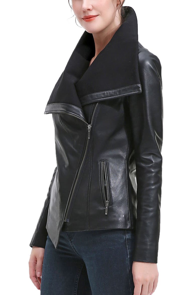 Kiara Leather Jacket, Alternate, color, Black
