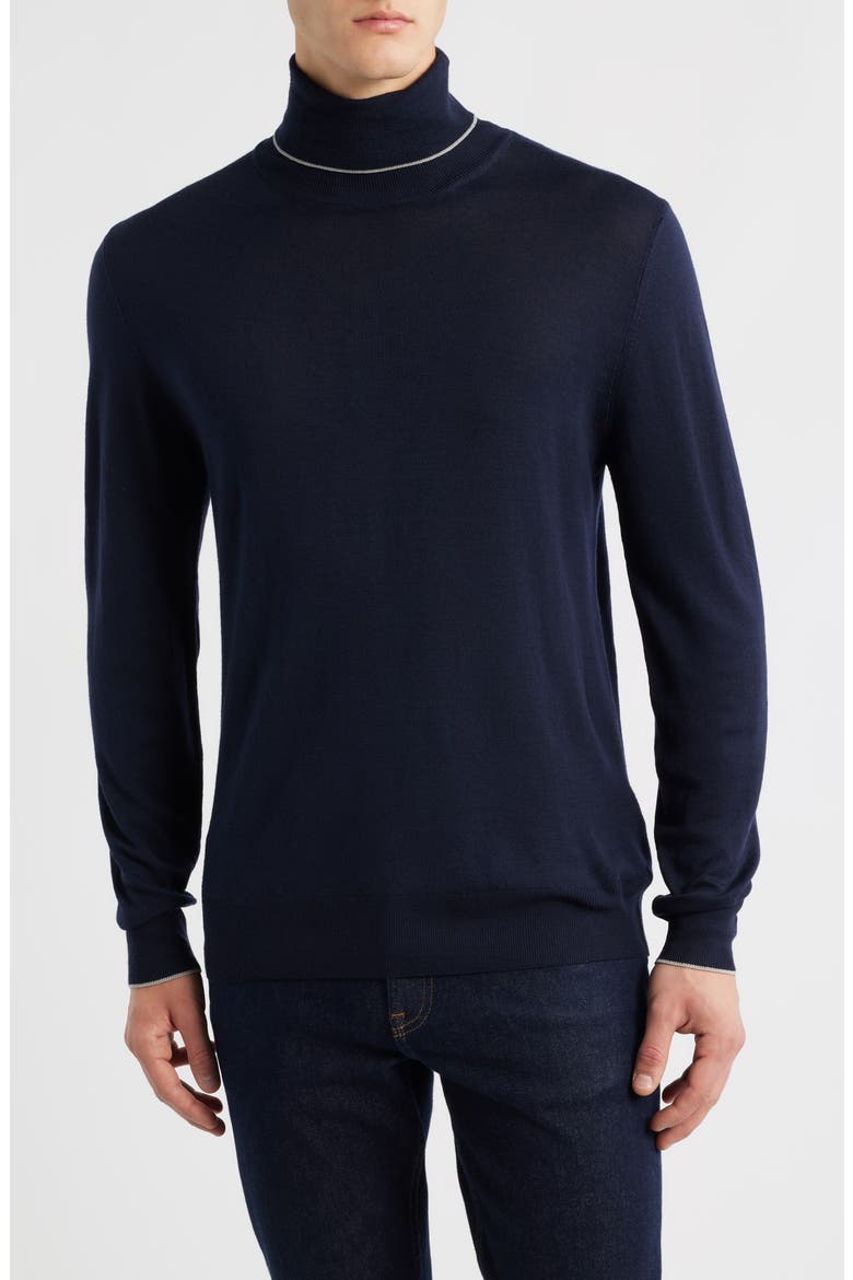 Turtleneck Wool Sweater, Main, color, NAVY