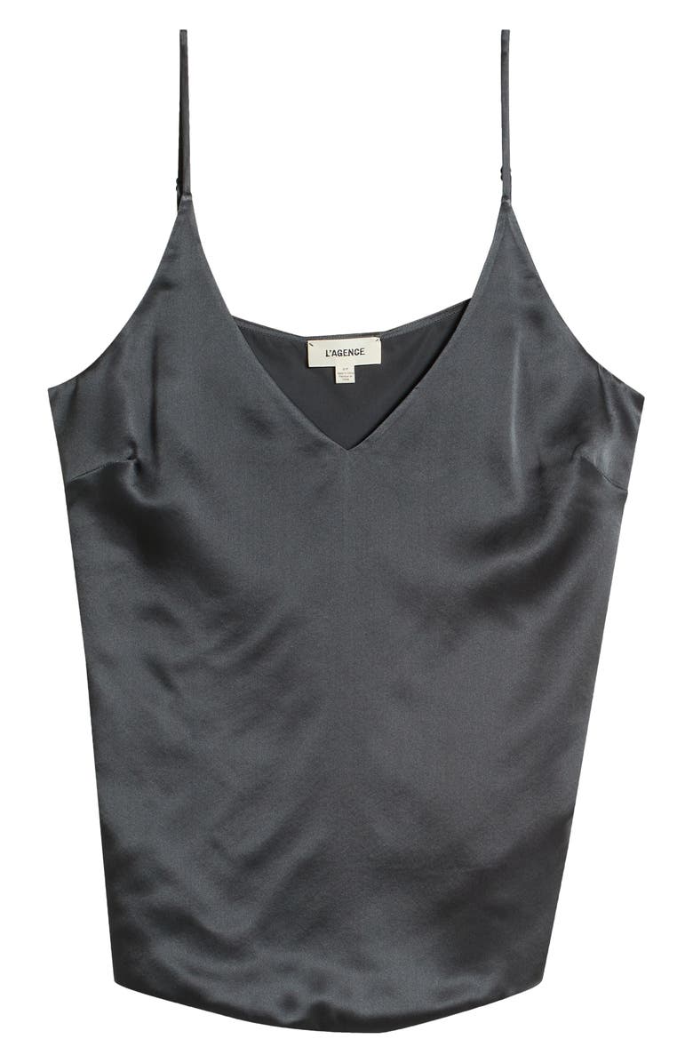 L'AGENCE Gabriella V-Neck Silk Camisole, Alternate, color, 