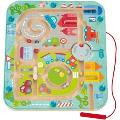 Busy Board for Toddlers 2-4 Town Magnetic Maze Puzzle Game - Toddler Travel Toys for Preschoolers